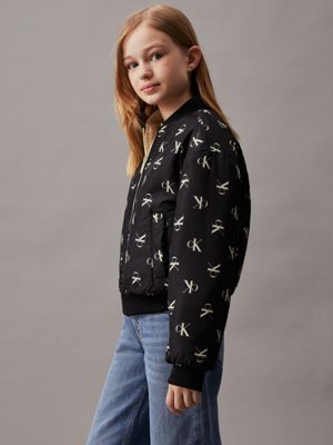 afterglow reversible teddy bomber jacket for girls calvin klein jeans