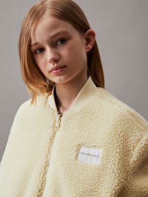 afterglow reversible teddy bomber jacket for girls calvin klein jeans