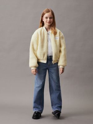 afterglow reversible teddy bomber jacket for girls calvin klein jeans