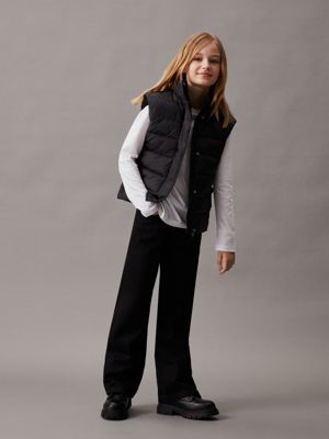 ck black belted puffer gilet for girls calvin klein jeans