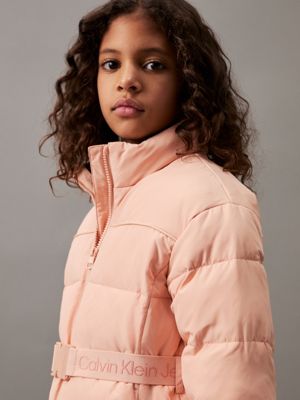 Pink puffer coat on sale