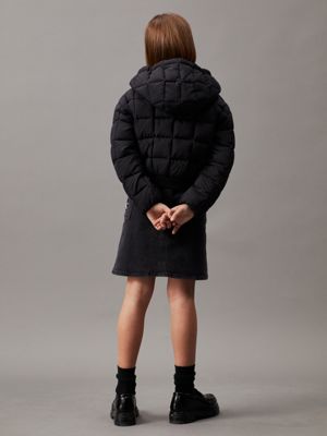 Calvin Klein Jeans piumino bambina con cappuccio nero