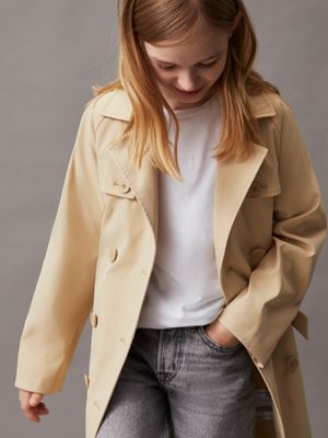 pale khaki trench coat for girls calvin klein jeans