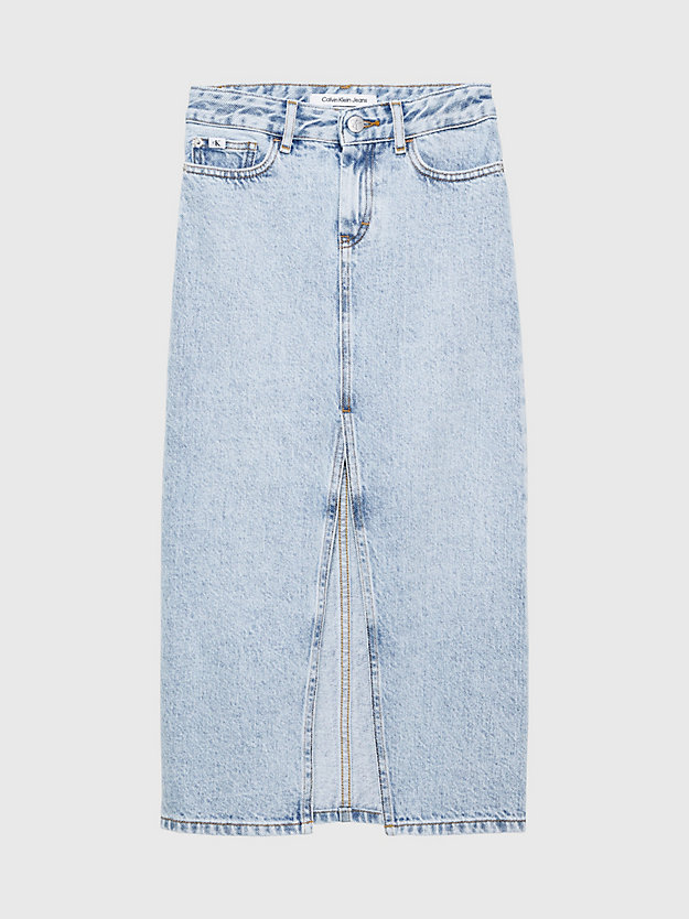 powder blue denim maxi skirt for girls calvin klein jeans