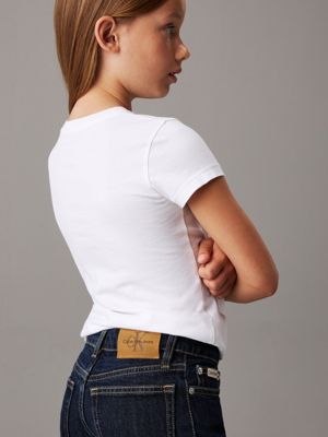 mid rise straight jeans night blue comfort da bambine calvin klein jeans