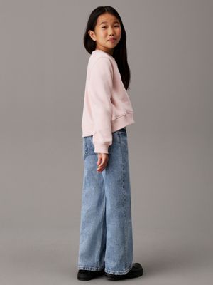 salt and pepper blue relaxed wide leg jeans for girls calvin klein jeans