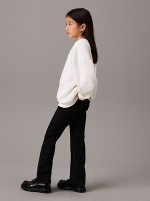 black mid rise straight jeans for girls calvin klein jeans