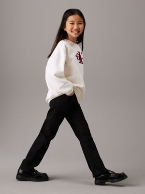 mid rise straight jeans clean black rgd da bambine calvin klein jeans
