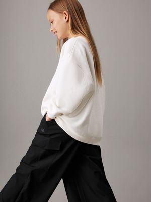 pantalon cargo technique ck black pour filles calvin klein jeans