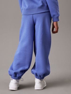 blue relaxte fleece joggingbroek voor meisjes - calvin klein jeans