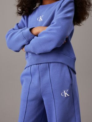 soft sapphire relaxed fleece joggers for girls calvin klein jeans