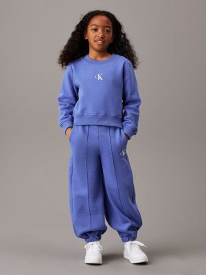 soft sapphire relaxed fleece joggers for girls calvin klein jeans