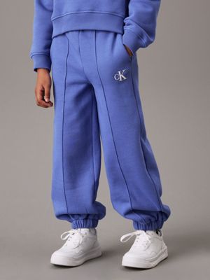 blue relaxed fleece joggers for girls calvin klein jeans