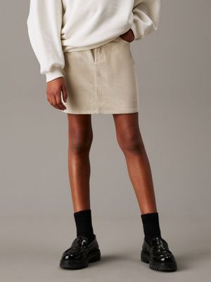 grey corduroy mini skirt for girls calvin klein jeans