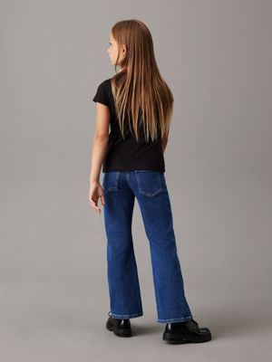 black slim logo t-shirt for girls calvin klein jeans