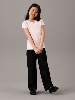 peach whip slim logo t-shirt for girls calvin klein jeans