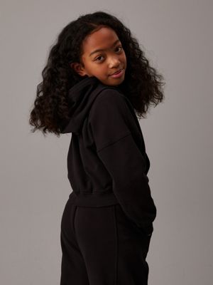 ck black zip up hoodie for girls calvin klein jeans