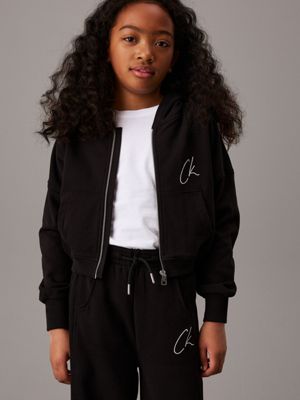 black zip up hoodie for girls calvin klein jeans