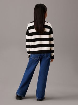 ck black striped jumper for girls calvin klein jeans