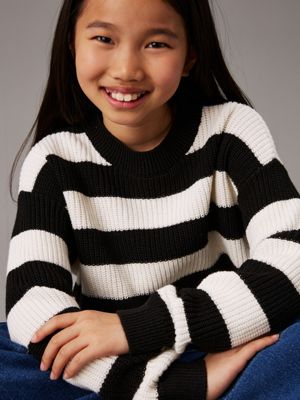 ck black striped jumper for girls calvin klein jeans