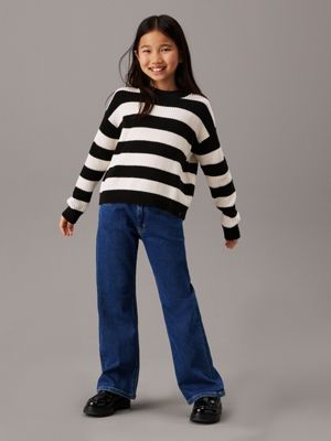 ck black striped jumper for girls calvin klein jeans