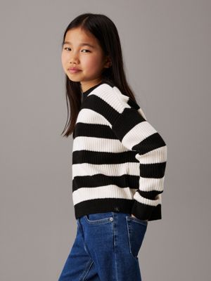 black striped jumper for girls calvin klein jeans