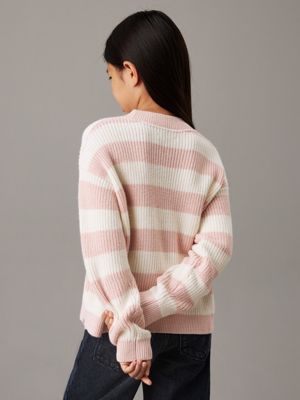 peach whip striped jumper for girls calvin klein jeans