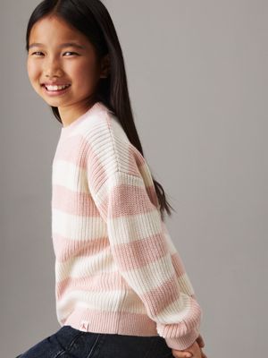 peach whip striped jumper for girls calvin klein jeans