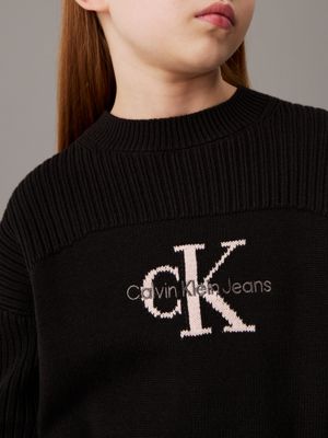 ck black logo jumper for girls calvin klein jeans