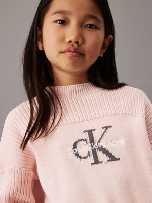 peach whip logo jumper for girls calvin klein jeans