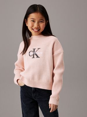 Calvin klein pink jumper womens sale