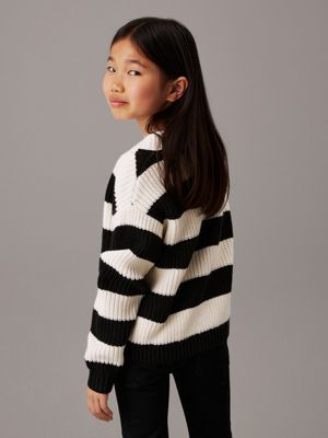 ck black striped cardigan jumper for girls calvin klein jeans