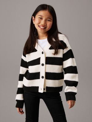 black striped cardigan jumper for girls calvin klein jeans