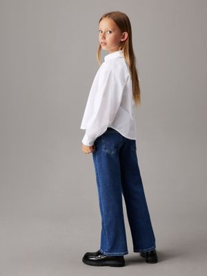 white poplin overhemd voor meisjes - calvin klein jeans