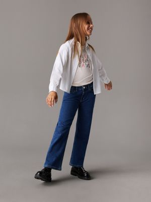 bright white poplin shirt for girls calvin klein jeans