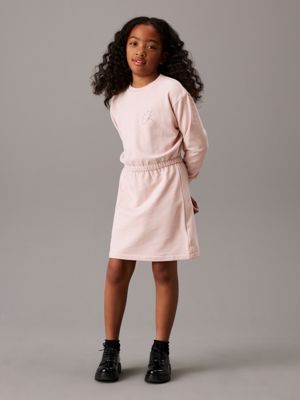 peach whip logo sweatshirt dress for girls calvin klein jeans