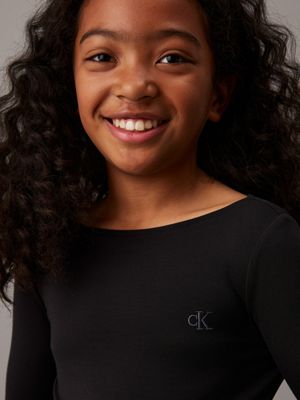 robe évasée en punto milano ck black pour filles calvin klein jeans