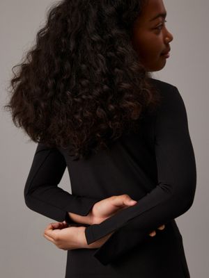 robe évasée en punto milano ck black pour filles calvin klein jeans