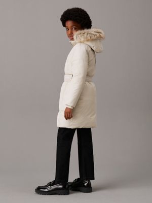 Calvin klein big girls belted puffer jacket on sale