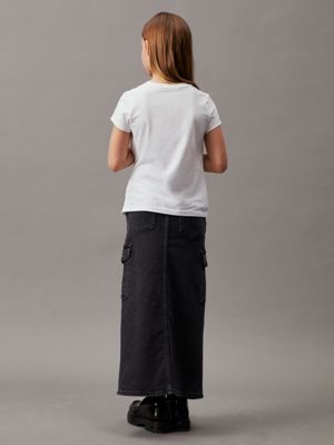 bright white slim soft drape t-shirt for girls calvin klein jeans