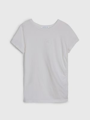 bright white slim soft drape t-shirt for girls calvin klein jeans