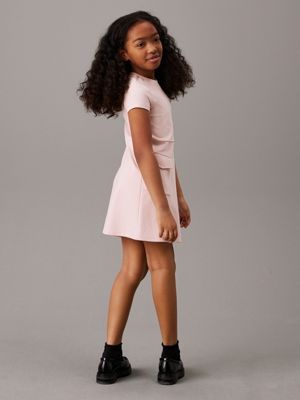 peach whip flared punto pocket dress for girls calvin klein jeans