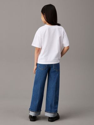 selvedge blue high rise relaxed jeans for girls calvin klein jeans