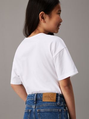 selvedge blue high rise relaxed jeans voor meisjes - calvin klein jeans