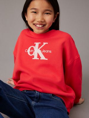 bittersweet oversized fleece logo sweatshirt for girls calvin klein jeans