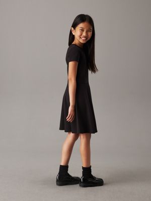 ck black slim milano flared dress for girls calvin klein jeans