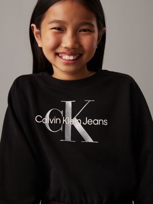 ck black logo sweatshirt dress for girls calvin klein jeans