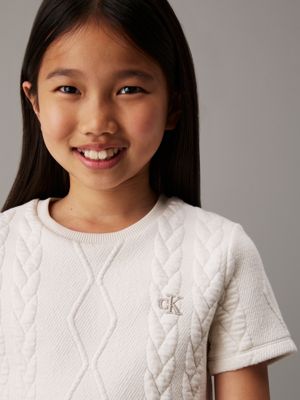 turtledove flared cable knit dress for girls calvin klein jeans