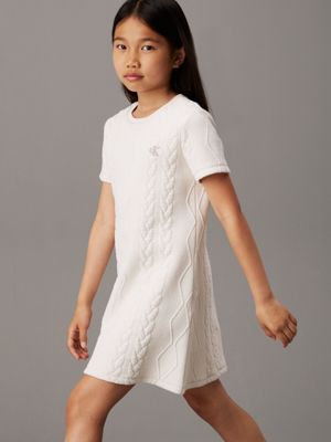 turtledove flared cable knit dress for girls calvin klein jeans