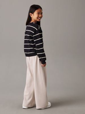 chateau gray wide leg logo joggers for girls calvin klein jeans